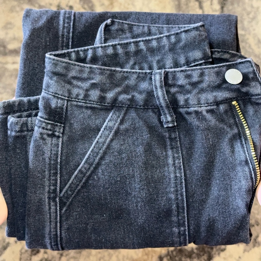 High Rise Washed Black Women's Jeans